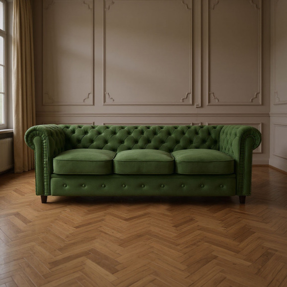 Диван Честер, трехместный, зеленый, механизм Пума, 2500 - фото 3