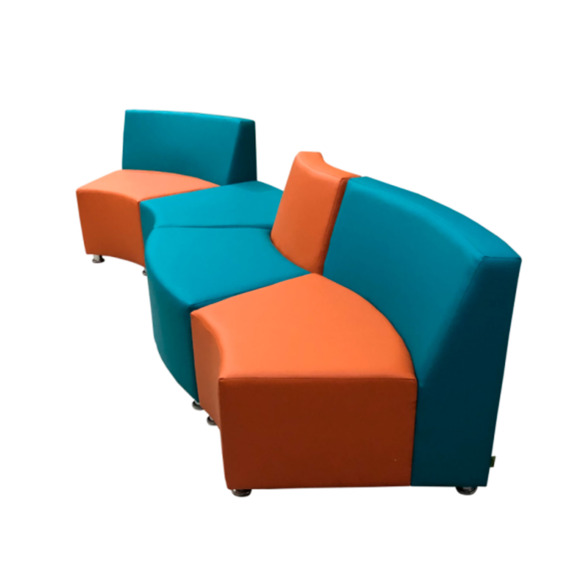 Диван Дога четырехместный к.2, оранжево-бирюзовый - фото 5