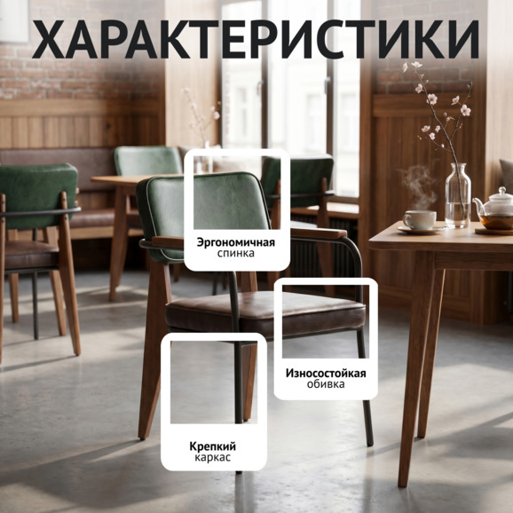 Стул Микс, сиденье экокожа Манго 3003, спинка экокожа Манго 8963, ножки бук морилка светлый орех - фото 2