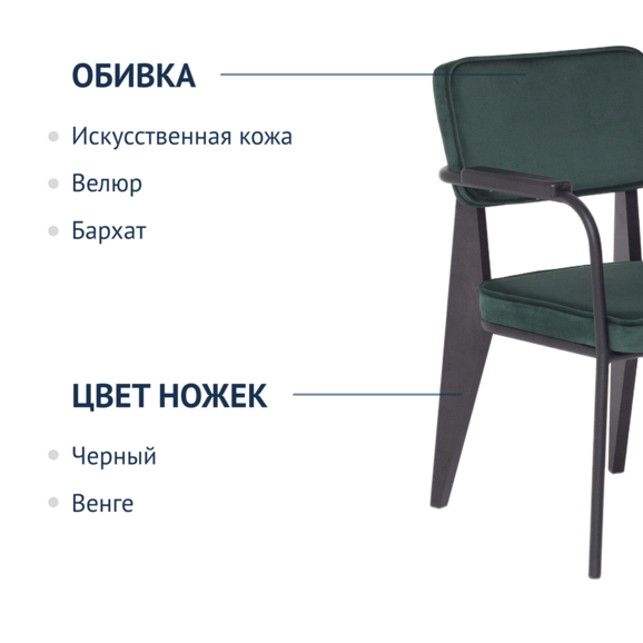 Стул Mix, зеленый велюр - фото 2