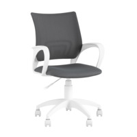 Настоящее фото товара Кресло офисное TopChairs ST-BASIC-W серый крестовина пластик белый, произведённого компанией ChiedoCover