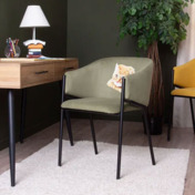 Фотография в интерьере товара Стул Vente, велюр Velutto 69, с логотипом, зеленый от компании ChiedoCover.