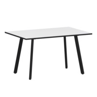 Настоящее фото товара Стол нераздвижной Рольф, супер белый, черный муар, произведённого компанией ChiedoCover