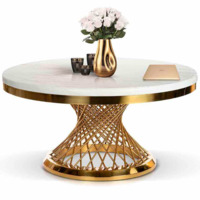 Фотография товара Столик журнальный Tenet, белый мрамор, золотой от компании ChiedoCover.