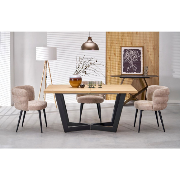 Стол обеденный Opulence, дуб натуральный, черный - фото 3